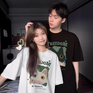Áo thun ngắn tay nam nữ cotton nguyên chất áo cổ tròn phong cách mùa hè