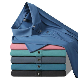 50-140kg PLUS SIZE Tay Ngắn Băng Lụa Thoáng Khí Rời Kinh Doanh Áo Polo Xanh 7XL 8XL 9XL