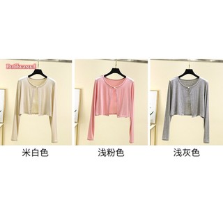 Phụ Nữ Xuân Hè Dài Tay Mỏng Ngắn Mỏng Kích Thước Lớn Thoáng Mát cardigan