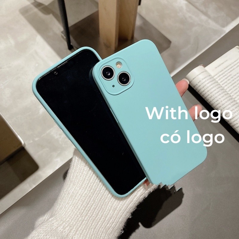 Vỏ silicon màu xanh băng cho iPhone 17 / 16 / 15 / 14 / 13 / 12 / 11 / Air / Pro max / Plus Bảo vệ vỏ chống rơi