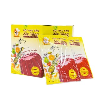 THÙNG 10 HỘP Bột rau câu dẻo Sóc vàng hộp 120g (10 gói x 12g) làm rau câu