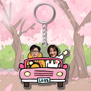 Móc khóa in hình chibi cute cặp đôi theo yêu cầu - Quà Tặng Sango