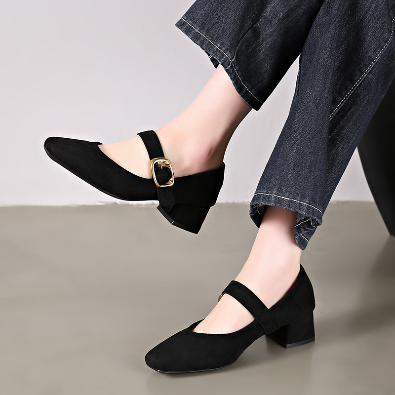 Atikota Nữ Mary Janes Thời Trang Da Báo In Đơn Giản Mềm Mại Thoải Mái Thời Trang Giày Cao Gót