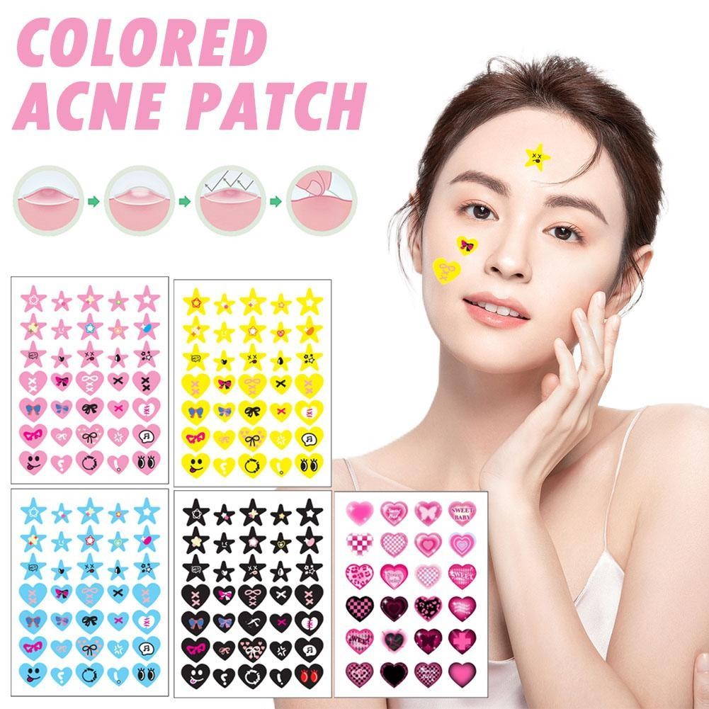Pe Màu Không Đều Mụn Miếng Dán Che Mụn Miếng Dán Ngôi Sao Miếng Dán Chăm Sóc Tình Yêu Mụn