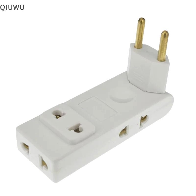Qiuwu Mở rộng ổ cắm tường 4 trong 1 Ổ cắm điện EU Bộ chuyển đổi phích cắm 180 độ Bộ chuyển đổi nguồn di động Aadapter du lịch.