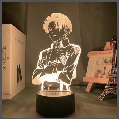Siy7 Đèn Led Anime Tấn Công Titan Eren Jaeger Mikasa · Ackerman Để Bàn USB 3D Chiếu Sáng Acrylic Tại Nhà Đèn Văn Phòng Quà Tặng