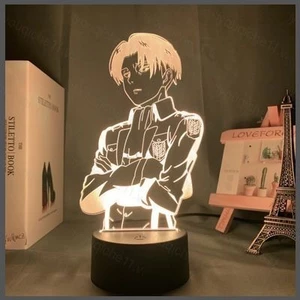 Siy7 Đèn Led Anime Tấn Công Titan Eren Jaeger Mikasa · Ackerman Để Bàn USB 3D Chiếu Sáng Acrylic Tại Nhà Đèn Văn Phòng Quà Tặng