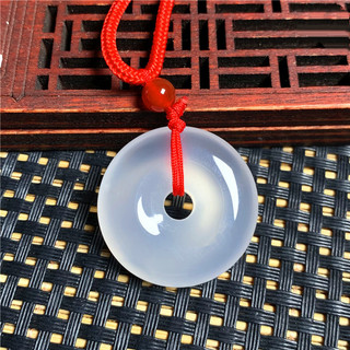 Mã Não Chalcedony Khóa An Toàn Đỏ Vàng Xanh Xanh Trắng Mặt Dây Chuyền Mặt Dây Chuyền Ngọc Tặng