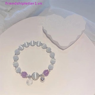 {FH Fashion} Vòng tay đính cườm thời trang dành cho nữ Đá mắt lãng mạn Vòng tay quyến rũ giả Đá mặt trăng Dây chuyền cổ tay Trang sức cho quà tặng bạn gái.