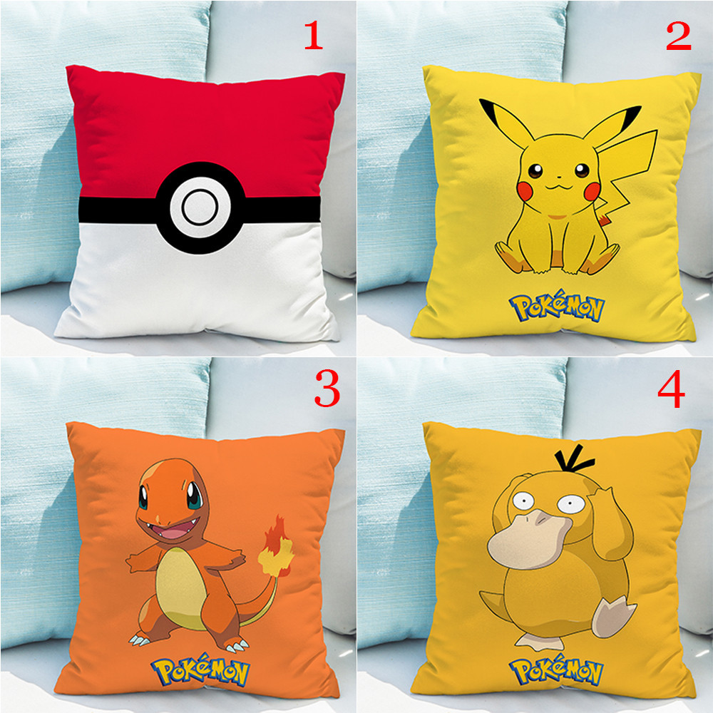 Vỏ Gối Đơn In Hình Pokemon Pikachu Một Mặt Làm Quà Tặng Cho Bé (Không Kèm Lõi)