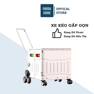 Xe Kéo Chở Đồ Siêu Thị Gấp Gọn Enoda Home, Xe Kéo Đồ Đi Dã Ngoại Có Bánh Xe, Tay Kéo Thu Gọn Tiện Ích XE001