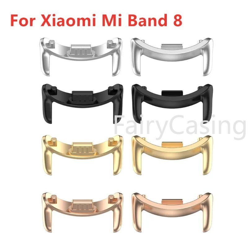 Đầu nối dây đeo đồng hồ cho Xiaomi Mi Band 10 9 8 12mm 14mm Liên kết đính kèm Phụ kiện thay thế Dây kết nối kim loại