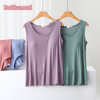 Phụ Nữ modal cotton Xe Tăng Không Tay Áo Đồng Bằng camisoles Mùa Xuân Mùa Hè Mới Quần Lót Nữ Đệm Ngực Đồ Ngủ Mỏng Nhà Áo Thường Ngày