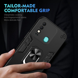 Dành Cho Tecno Spark 8T Ốp điện thoại Có Chân Đế Vòng Metel Giá Đỡ Từ Tính Lưng Cứng Mềm TPU Cạnh Chống Sốc Chống Rơi Mỏng Bao