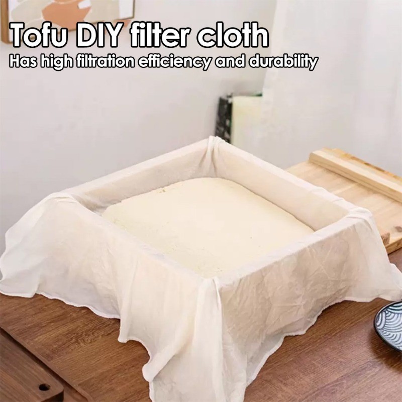 [Đặc sắc] Vải lưới mịn có thể tái sử dụng - Muslin lọc gạc Cotton cho đậu phụ, phô mai, rượu vang - Bộ lọc vải dệt nấu ăn - Tiện ích nhà bếp - Dụng cụ lọc gia đình - Vải lọc