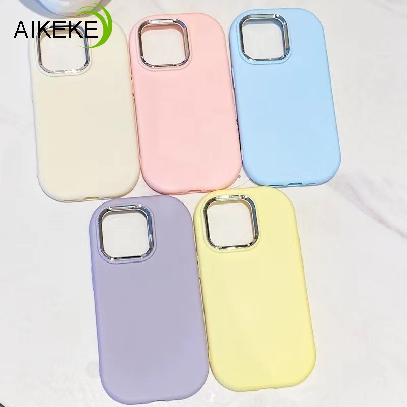 Tương Thích Cho OPPO A78 A58 A77 A57 A55S A56 A55 F23 A98 5G A8 A31 A3S A12E F11 A9 A5 Reno 8T 5G Cover Macaron Girl Ốp Lưng Camera Dễ Thương Túi Khí Chất Lỏng Mềm Vỏ Điện Thoại Chống Sốc