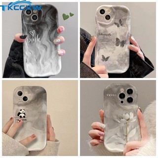 Ốp Lưng INS Bướm Gradient Cho Samsung Galaxy S24 S23 S22 Ultra S24 Plus S23 S21 S20 FE J7 Prime M34 M13 M32 M12 F12 F04 Vỏ Điện Thoại Hình Gấu Trúc Dễ Thương Hoạt Hình Tươi Sóng Hoa Edge