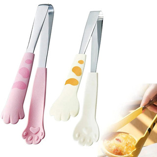 LEAFYHOME Kẹp Thực Phẩm, Kẹp Nướng Bánh Sandwich Hình Mèo Kẹp Bữa Ăn, Dụng Cụ Nhà Bếp Bằng Thép Không Gỉ Thịt Nướng Lưỡi