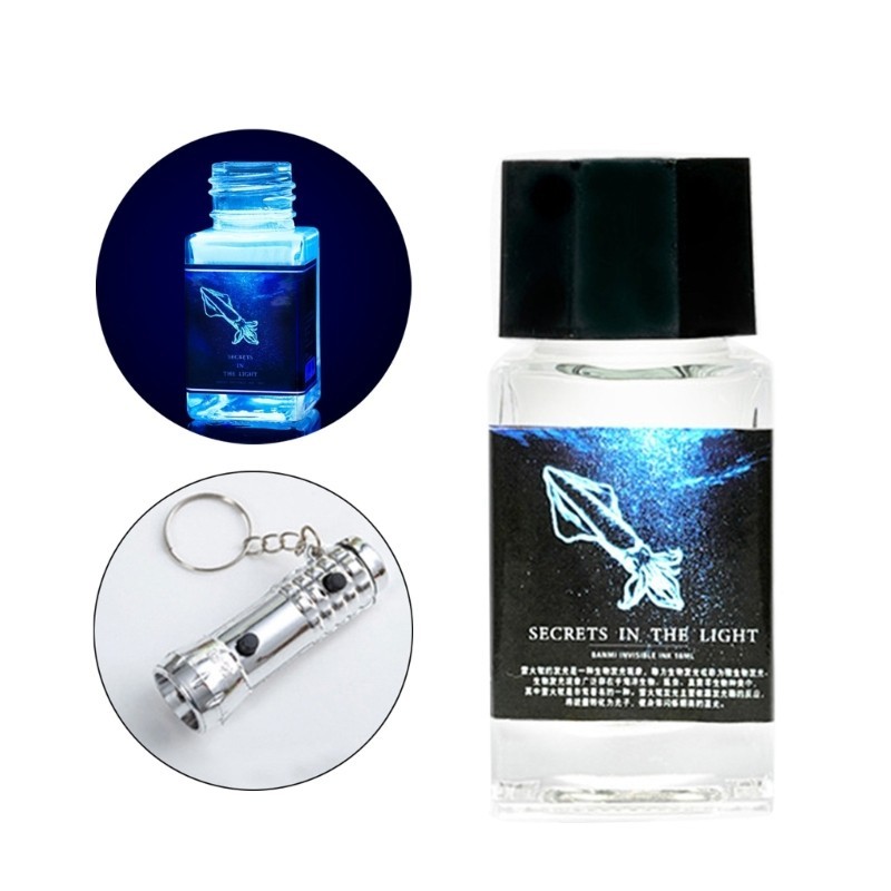 Tầm nhìn 18ml Mực vô hình đầy màu sắc có đèn UV để minh họa Nghệ thuật Thư pháp Vẽ mực thư pháp để nhúng thủy tinh