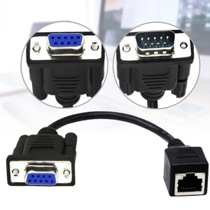 Bộ mở rộng Yoo DB9 RS232 sang RJ45 DB9 Cổng 9Pin Nữ Nam sang RJ45 CAT5 Ethernet