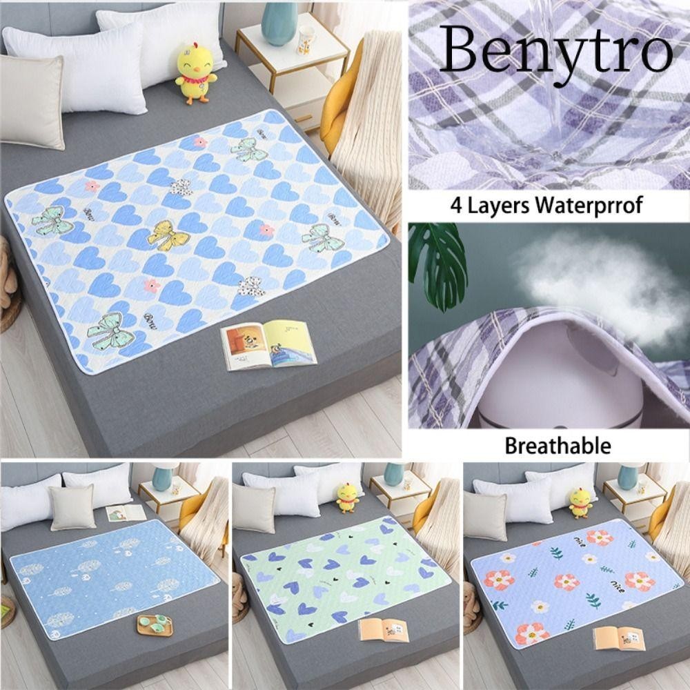 Benytro Miếng đệm ngủ cho bé, Tấm lót kinh nguyệt mềm mại chống thấm ba lớp 100 * 150cm dành cho trẻ em, Tấm lót kinh nguyệt mềm mại chống rò rỉ thoải mái cho da dành cho người lớn