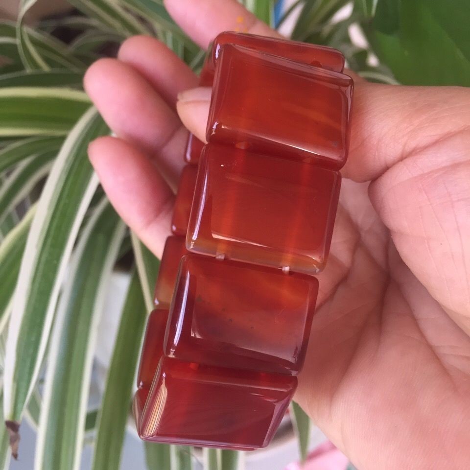 Vòng Tay Chalcedony Mã Não Đỏ Benming Năm Vòng Tay Nữ Vòng Tay Màu Đỏ Nam Nữ Phong Cách