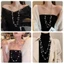 Dây chuyền dài ngọc trai mô phỏng hai lớp - Dây chuyền xương đòn nữ - Nữ Jewlery - Dây chuyền áo len trang sức thời trang - Vòng cổ xếp lớp ngọc trai thanh lịch, cổ điển, cổ điển
