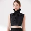 JVSUB Ruffle Nơ Trang Trí, Cotton Trắng Cổ Giả, Thời Trang Có Thể Tháo Rời Áo Sơ Mi Đen Cổ Giả Quần Áo Phụ Kiện