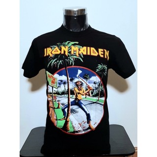 Ban nhạc Baju Vintage Reprint Repro Iron Maiden La World Tour 1987 Áo thun ban nhạc