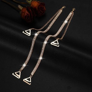 Dây đeo áo ngực đính đá RATTANCO, Dây đeo vai đồ lót vai gợi cảm có thể tháo rời, Dây đeo áo ngực chống trượt trang trí thời trang có thể điều chỉnh