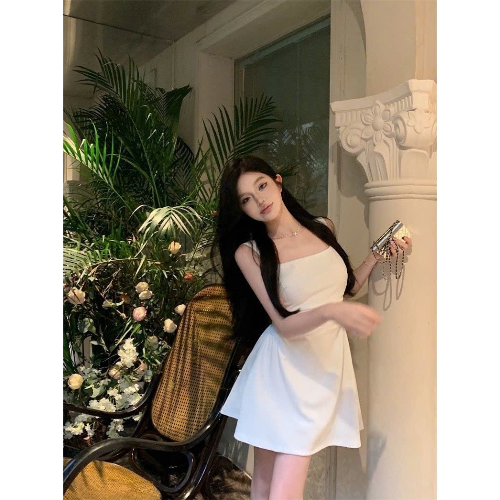 Váy đầm nữ dáng ngắn 2 dây thiết kế chiết eo tôn dáng phong cách tiểu thư sang chảnh XIMIMI SP275