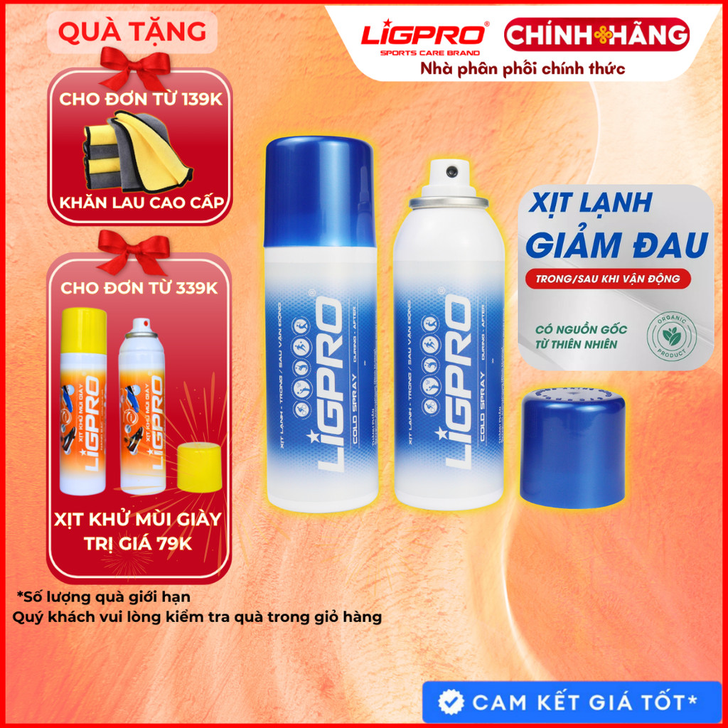 Xịt lạnh giảm đau thảo dược LIGPRO Giảm đau chấn thương thể thao Giảm đau cơ hiệu quả 160ml thethaochinhhang