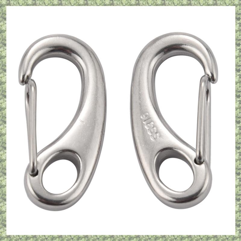 (C Z G L) 2 Chiếc Thuyền Biển Thép Không Gỉ Hình Trứng Lò Xo Kẹp Móc Kẹp Nhanh Carabiner Khóa Ngoài Trời