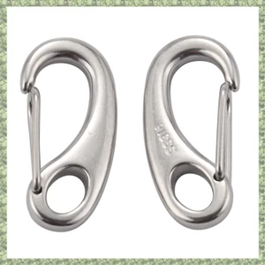 2 Chiếc Thuyền Biển Thép Không Gỉ Hình Trứng Lò Xo Kẹp Móc Kẹp Nhanh Carabiner Khóa Ngoài Trời