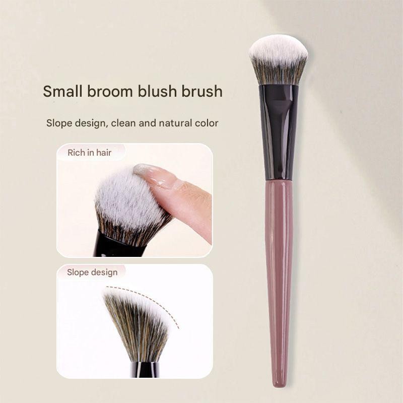 Bàn chải phấn má hồng chổi nhỏ - Bàn chải viền bề mặt dốc - Bàn chải trang điểm mặt bằng sợi mềm - dành cho phấn má hồng, Highlighter - Dụng cụ mỹ phẩm làm đẹp di động