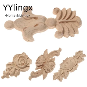 YYlingx Gỗ Khắc Hình Hoa Hồng Dùng Trang Trí Nội Thất DIY