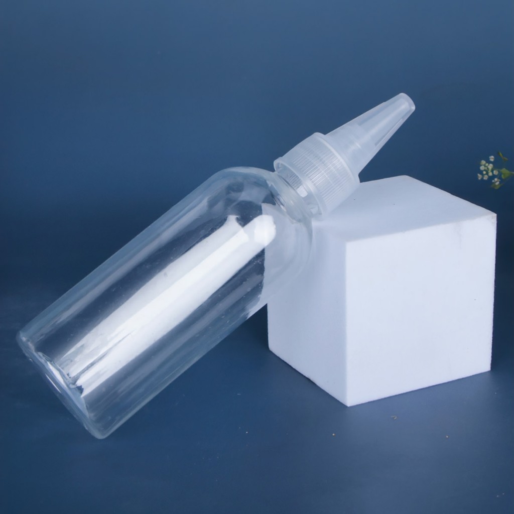 Set 10 Bình Bóp Bằng Nhựa Trong Suốt Miệng Nhọn 20 / 30 / 50 / 60 / 80 / 100 / 120ml TOOL