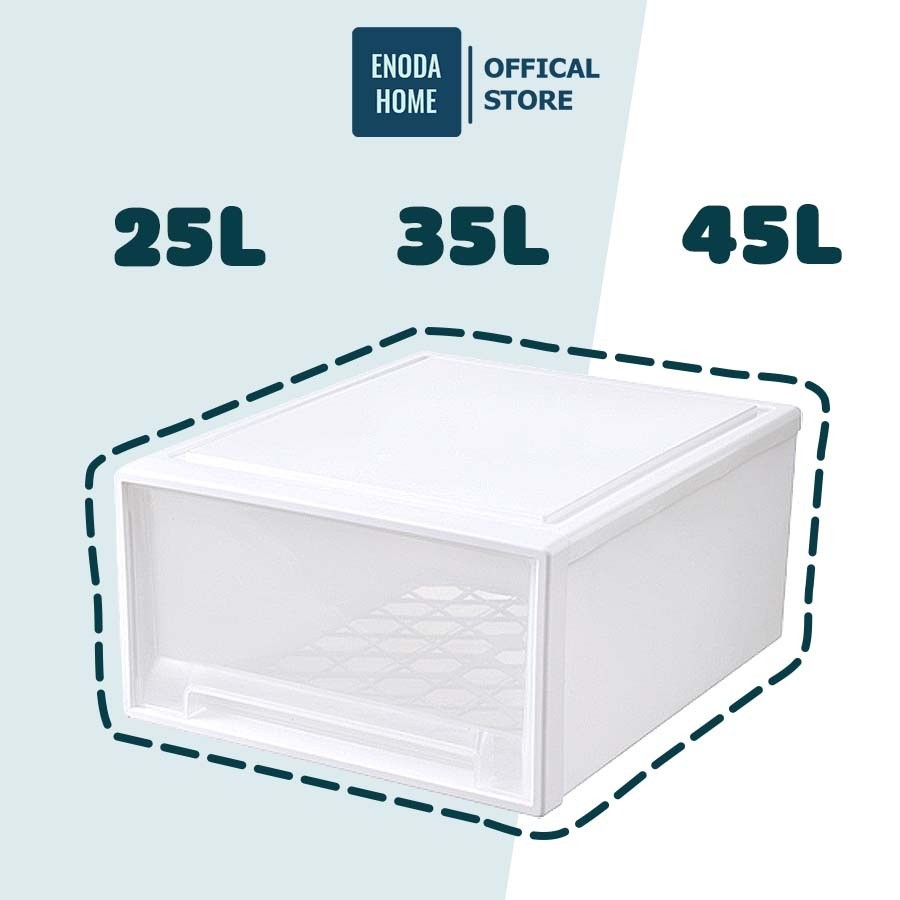 Hộp Ngăn Kéo Đựng Quần Áo 45L Enoda Home, Hộp Lưu Trữ Đồ Đạc Dạng Ngăn Kéo Nhựa Cao Cấp Dày Dặn Q006