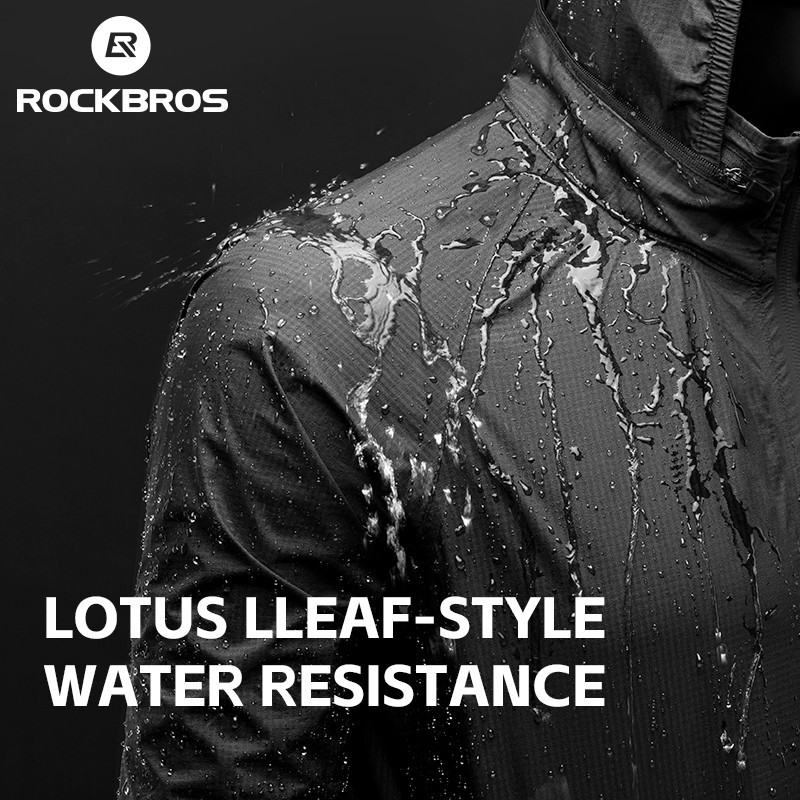 Áo mưa phản quang Rockbros, chống thấm nước và gió, thiết kế thoáng khí với hood gập gọn, phù hợp cho xe đạp và xe máy