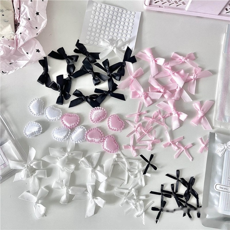Richh Bowknot Appliques May Thủ Công DIY Trẻ Em Bé Gái Mũ Tóc Trang Trí Đám Cưới