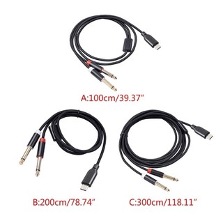 Cáp Bang Type C đến 6 35mm Y Linh hoạt USB C đến 6 35mm 1 4 inch TRS Cáp Khả năng tương thích rộng Chất lượng âm thanh tuyệt vời
