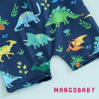 Mg-baby Boy Rash Guard Đồ bơi in hình dễ thương Tay ngắn có khóa kéo Bộ đồ tắm phía trước Đồ bơi