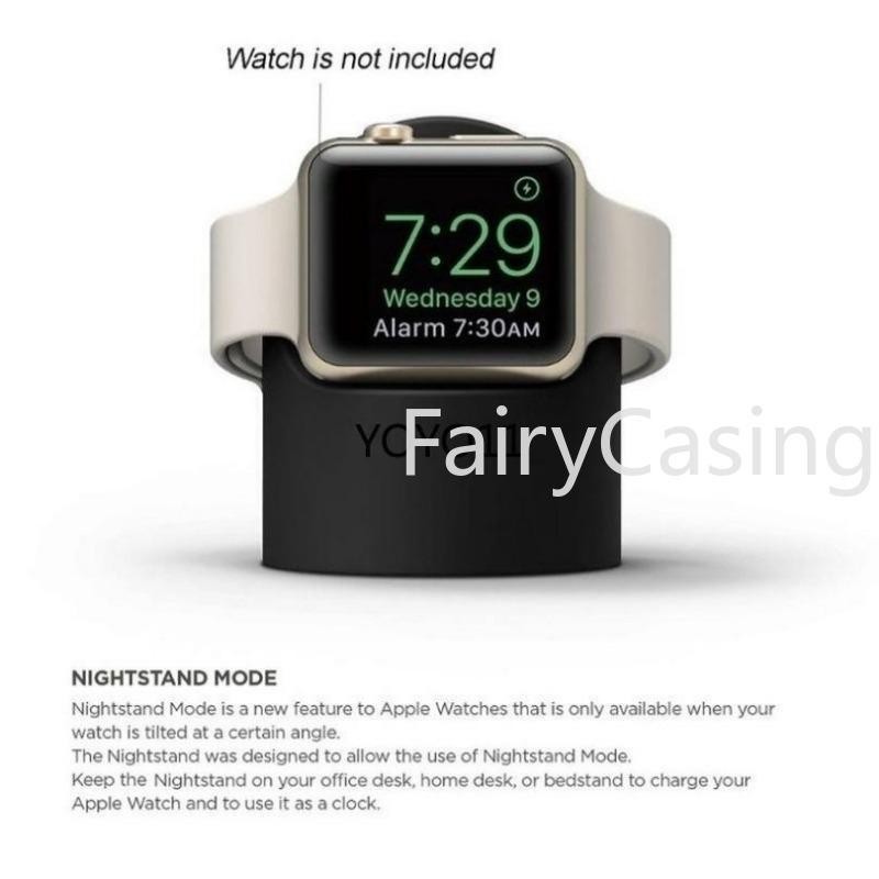 Giá đỡ sạc gắn đế silicon cho Apple Watch 46MM Ultra 3 2 1 49MM Series 11 10 9 8 41MM 45MM 40MM 44MM 42MM 38MM 6 5 4 3 2 SE band 42mm 44mm 40mm Giá đỡ cáp sạc