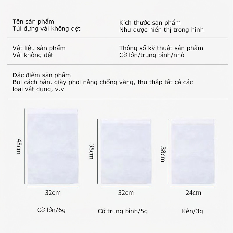 Combo 10 Túi Vải Đựng Giày Dép Du Lịch Dây Rút Size Lớn FETA