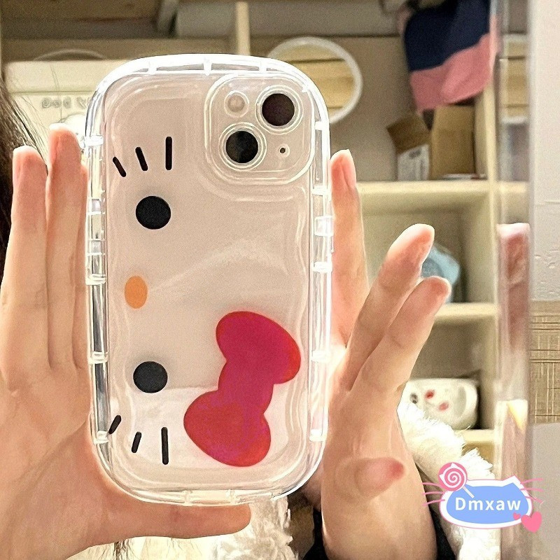 Ốp Điện Thoại Mèo Kitty Dễ Thương Cho iPhone 15 14 13 11 12 Pro Max X XR Xs Max 8 7 6 6s Plus SE 2020 Ốp Mềm Đệm Khí Trong Suốt Mèo Kitty Chống Rơi Cô Gái Y2K Vỏ Chống Sốc
