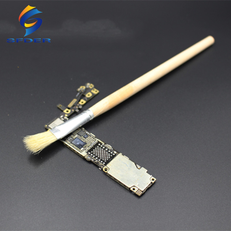 5 Chiếc 17.5cm Tóc Lợn Tròn Tay Cầm Bàn Chải Cho Điện Thoại Máy Tính Mainboard Bụi Bàn Chải Làm Sạch Cho BGA Dán Thông Lượng PCB Thịt Nướng Dụng Cụ