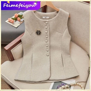 Áo Vest nữ thiết kế màu xám tinh tế, thanh lịch cho áo khoác ngoài sành điệu
