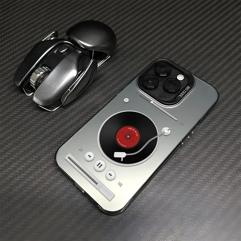 Vỏ Tương Thích Cho iPhone 11 12 13 14 15 Pro Max XR X XS 7 8 Plus Retro Record Player Mạ Matte Cover