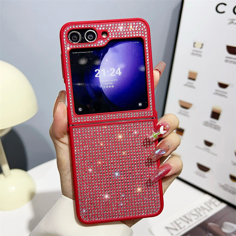 Ốp Điện Thoại Lấp Lánh Kim Cương Cho Samsung Galaxy Z Flip 5 Z Flip 4 Z Flip 3 Ốp Lưng Mềm Bảo Vệ Flip5 Flip4