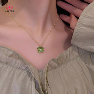 Hwetr May Mắn Bốn Cỏ Ba Lá Vòng Cổ Dành Cho Nữ Opal Hoa Mặt Dây Chuyền Vòng Cổ Thời Trang Xương Đòn Dây Chuyền Choker Cưới Trang Sức Quà Tặng Mới
